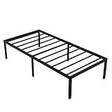Heavy Duty Non-Slip Twin XL Size Bed Frame with Steel Slat Support, 16 Inch Height Durable and Strong Platform Metal Bed Frames Mattress Foundation for 3500 lbs, No Noise, No Box Spring Needed