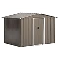 RTDTD 8FT x 6FT Outdoor Storage Shed, Waterproof, Lockable Door Metal Tool Shed with Sliding Door and Air Vents, Storage House for Gardening Tools, Metal Storage Shed for Garden, Backyard, Lawn