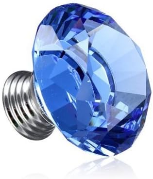 6PCS/Pack 40mm Crystal Glass Diamond Shape Cabinet Knob Cupboard Drawer Pull Handle