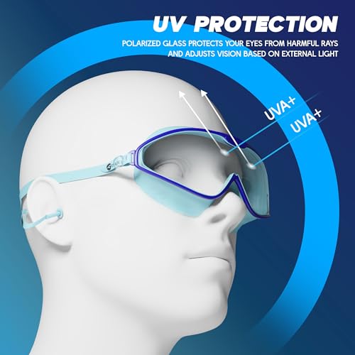 Image of KONEX Swimming Goggles | Kids | Big Frame | UV Lens | Anti-Fog | Blue