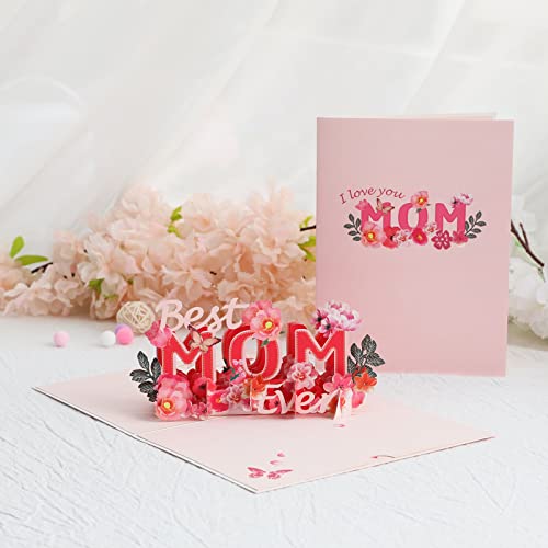 Wenskaart, 3D pop-up moederdagkaart, Spiritz papier, verjaardagskaart voor mama, mooi gesneden papier, cadeau voor mama, verjaardag - Afbeelding 5