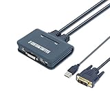 【2 puertos】Con este conmutador KVM DVI de 2 puertos, puedes controlar varias PC a través de un ratón, teclado y monitor.