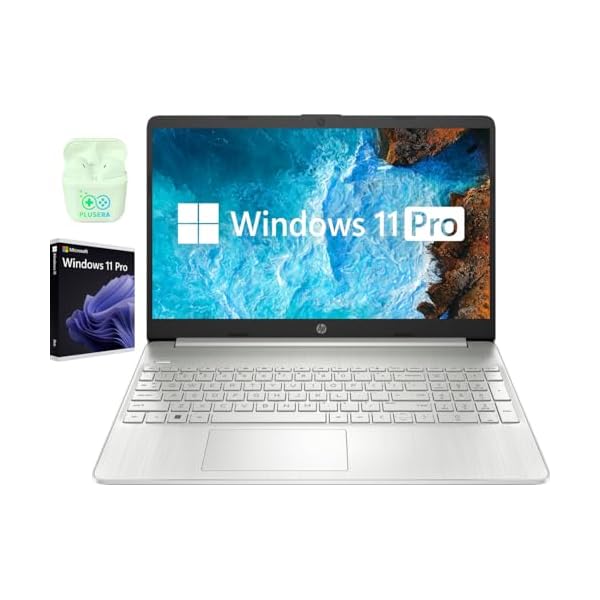 HP Laptop, 15.6" Business & Student Laptop Computer, Windows 11 Pro Laptop 40GB RAM 1TB SSD, AMD Ryzen 3 Quad-Core Processor, HD LED Display, SD Card Reader, Plusera Earphone, Natural Silver