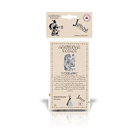 Jabou Wood Incense Cones, 20 Cones - Wood Fire Scent for Meditation, Yoga, Relaxation, Magic, Healing, Prayer & Rituals - Lasting 30+ Minutes Each Cover
