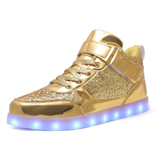 Image of SANYES LED Light Up Shoes for Men Women, USB Rechargeable High Top Glowing Sneakers, Luminous Dancing Shoes