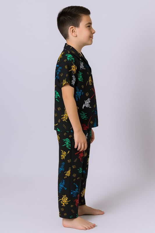 Image of 3BROS Unisex Pure Cotton Short Sleeve Kids Night Dress for Boys & Girls Nightwear /Sleepsuit /Sleepwear /Loungewear Night Suit for Boys and Girls Top and Pyjama Combo Set