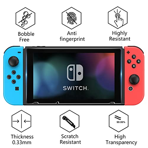 HEYSTOP Switch Accessories Bundle 12 in 1 Compatible with Nintendo Switch, Gift Kit with Carrying Case, Protective Case Cover, Screen Protector, PlayStand, Joycon Grip & More (Black)