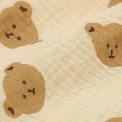 Image of Minky Dot Baby Blanket for Girls Boys Super Soft Double Layer with Dotted Backing, Elegant Receiving Blanket with Muslin Front 39 x 43 Inch (Little Bear)