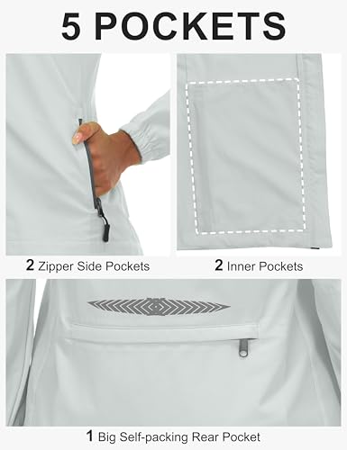 Image of Little Donkey Andy Women's UPF 50+ Cycling Jacket Windbreaker with Removable Sleeves