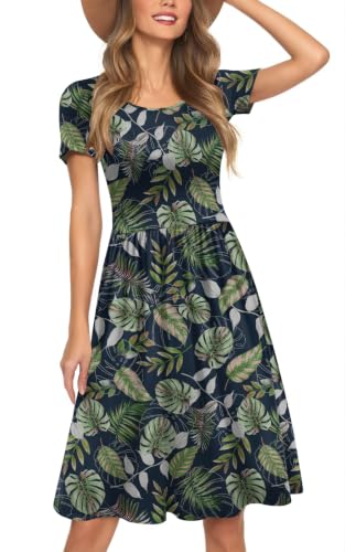Image of Womens Short Sleeve Empire Waist Dresses Casual Summer Dress