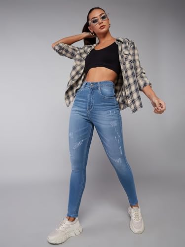 Image of Dolce Crudo Distressed High Rise Skinny Jeans for Women