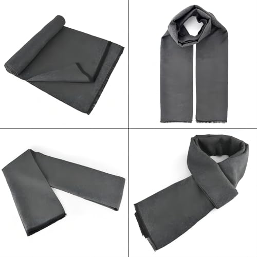 Einskey MEN'S WINTER SCARF 2-Pack Warm Cashmere Feel Striped Color Check Tartan Plaid Tassel Soft Long Fashion Neck Scarves thumb #6