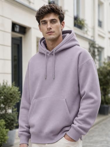 Image of Nobero Heavy Duty Oversized Solid Hoodie for Men | Hoodies for Men | Oversized Fit | Solid Colour | Thick Fleece Fabric | Drawstring Hood