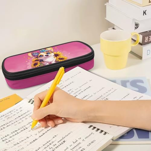 Image of Corgi Dog Pencil Case for Girls Boys 6-8 10-12 Kids Pen Bag Multifunctional Pencil Holder Zipper Storage Pouch School Office Stationery Organizer