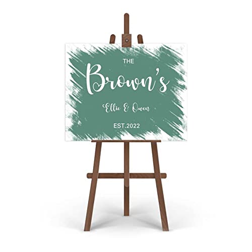 Letrero de boda minimalista de 12x18 con nombres editables para decoración personalizada 3