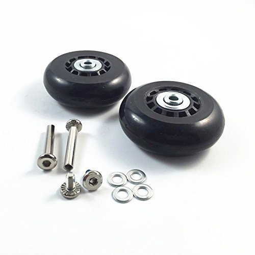 Juego de 2 ruedas de recambio para maletas, y llaves de reparación, diámetro exterior 70u00a0mm