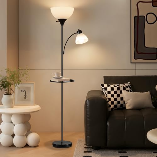 Image of 72 inch Floor Lamp with Table, Adjustable Reading Lights,Torchiere Floor Lamps