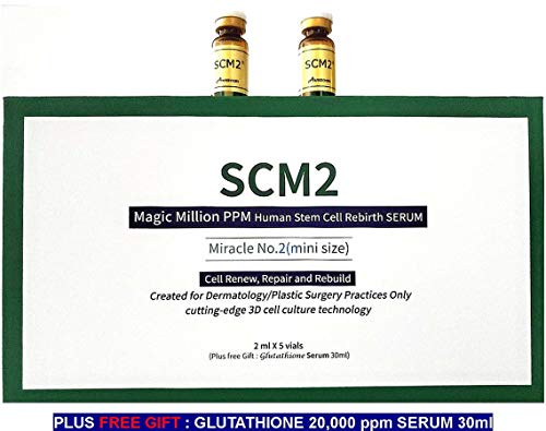 (mini)【The SCM2 / Only 1 High Medical-Grade Ingredient┃1 Million ppm】By ◈PERFECT Human Stem Cell (US patent) CELL RENEW, CELL REPAIR and CELL REBUILD◈ After LASER TREATMENT(nothing added)(pack of 5)