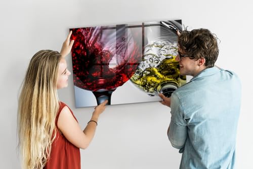 Tablero Imantado 100x70 de Cristal Templado con Copas de Vino para Pared 3