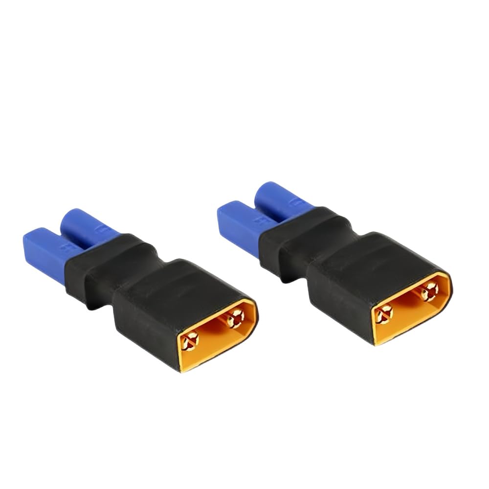 2PCS Wireless Battery Connectors, XT90-Male to EC5-Female, RC FPV Male Female Adapter For Drone Car Lipo Nimh Battery Charger