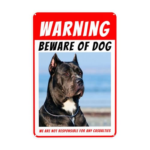 LSDINDF Personalisiertes Beware of Dogs Sign, Custom Warning of the Dog Signs, Personalised Dog Photo and Text, Outdoor Gate Rust Weatherproof for Fence Door or Gate.