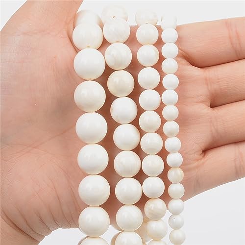 Perles en pierre naturelle Hamthuit rondes et blanches pour fabriquer un cadeau unique