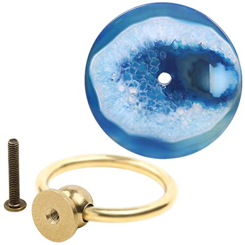 KYEYGWO Pack of 4 Round Agate Slice Cabinet Drawer Knobs Cupboard Door Knobs Pull Handle Knobs for Door Cabinet Drawer Dresser Wardrobe - Image 2