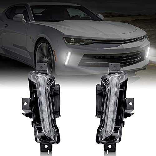 LDETXY Daytime Running Lights for Chevy Camaro, DRL Driving Fog Light Bumper Light for 2016 Chevrolet Camaro LT / 2017-2018 Camaro LS RS LT ZL1 / 2019-2022 Camaro ZL1 Accessories (NO Turn Signal)