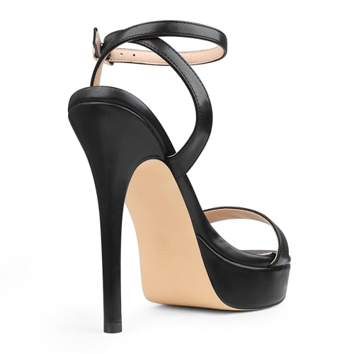 Image of MERUMOTE Women's Open Toe Stiletto High Heels | Platform Stiletto Sandals, Platform Sandal Heels, Heels for Women Sexy
