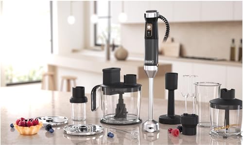 Sencor Multifunktionaler Ultra-Power Stabmixer 10 in 1, 1500W, mit QuadBlade-Technologie aus Titan, Stufenlose Geschwindigkeitskontrolle, Ergonomischer Griff, Komplettes Zubehör, Schwarz [SHB 6552WH]