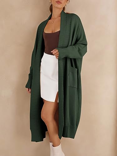 Image of Danedvi Womens Long Cardigan Sweaters 2026 Spring Chunky Knit Oversized Slouchy Open Front Warm Coats with Pockets