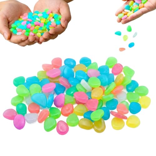 Piedras luminosas de resina multicolor para decoracion exterior en senderos y estanques de jardin