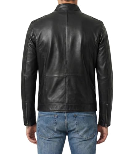 Image of Decrum Real Lambskin Leather Jackets for Men with Zipper Closure