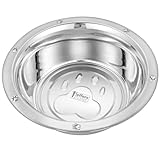 Jeffers Pet Stainless Steel Pet Food & Water Bowl – Embossed Paw Print, Wide Lip, Non Slip, Dishwasher Safe, Rust Resistant Metal Dog Cat Feeding Dish for Indoor Outdoor Crate Travel Use, 1 Quart