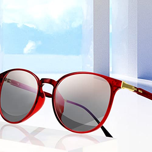 ZJIEX Gafas de Lectura Fotocromáticas +2.0 3.0 Lectores de Sol Protección UV Anteojos de Lectura Progresivo Multifocales para Mujer Rojo (Size : +1.75) Cover
