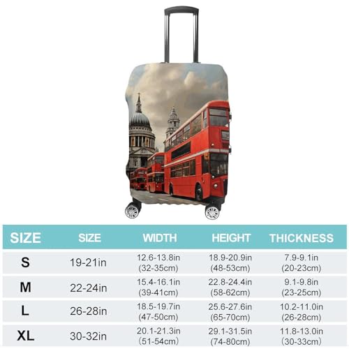 Red Bus Luggage Cover Dustproof Suitcase Cover Elastic Washable Travel Luggage Protector Suitcase Protector Stretch Baggage Protector for 19-32 Inch Luggage S2