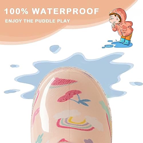Kids Rain Boots, Waterproof Light up Rain Boots with Easy-on Handles for Boys and Girls3