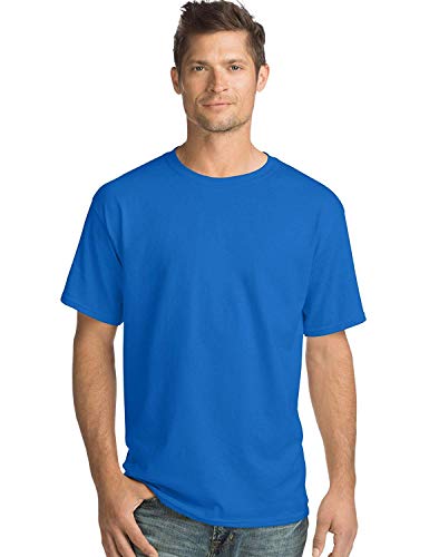 Hanes Adult 5.2 oz. ComfortSoftÂ® CottonÂ T-Shirt XL BLUEBELL BREEZE