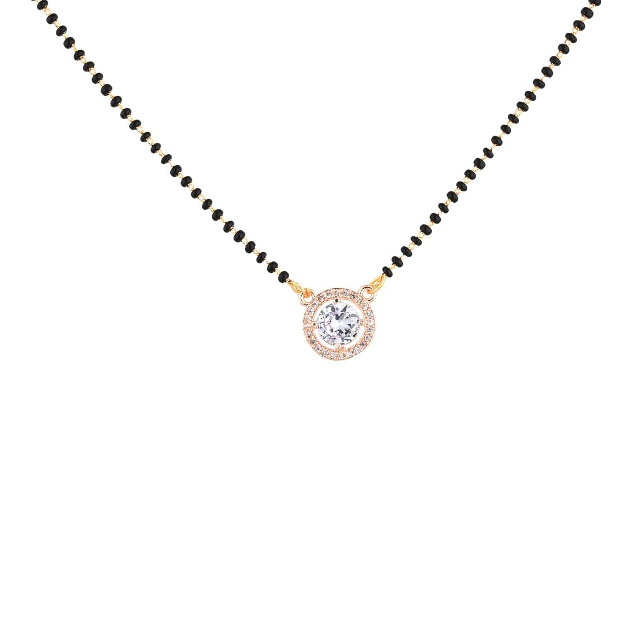 one Stone Pendant Necklace Black Beads Mangalsutra For Women With Extendable Chain (B0D6RLNR8P) Amazon Price History, Amazon Price Tracker
