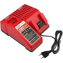 Cargador Bateria Taladro LabTEC M12&M18FC - Cargador Doble para Milwaukee, 12 V-18 V, 90 W, Repuesto para Milwaukee XC 48-59-1812 48-11-1820 48-11-2402 48-11-1840 48-11-1850 -1852 Batería de Herramientas de Ion de Litio