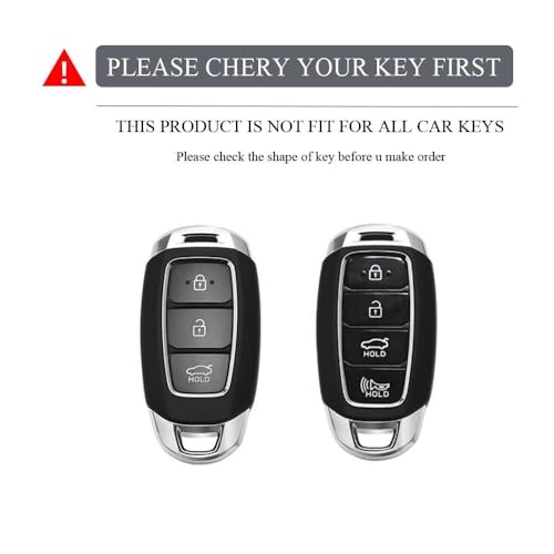Coque clé Hyundai finition premium - Boîtier de clé robuste 4 boutons noir - 2