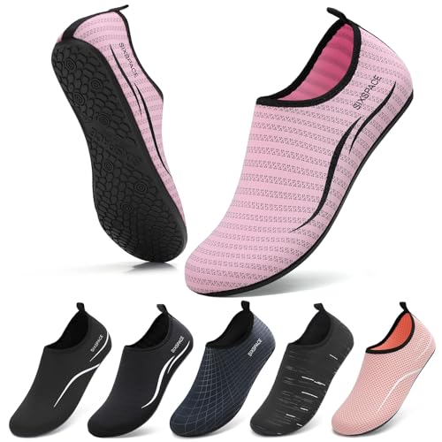 Image of Sixspace Water Shoes for Women Men Aqua Socks Swim Shower Beach Barefoot Pool Quick-Dry Non Slip Lake Surf