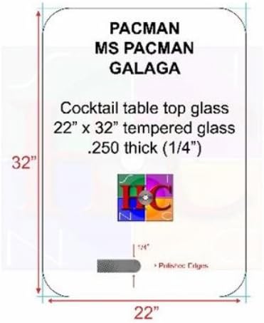 Replacement Tinted Cocktail Table top Glass with 4 in Radius: Fits Bally Midway Tables Plus aftermarket Arcade Cocktail Tables.