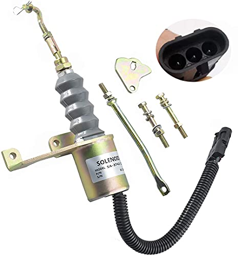 Fuel Shut Off Solenoid 3932017 SA-3742-12 Compatible with Deutz Bosch RSV Perkins Synchro Start 1751ES Engine 12V