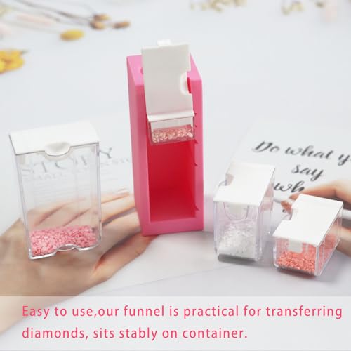 Image of PIAOLGYI Diamond Painting Funnel for Elizabeth Ward Bead Storage Containers,Diamond Painting Drill Funnel for Elizabeth Ward Container,Accessories Compatible with Elizabeth (Pink)
