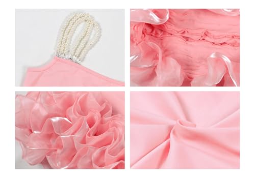 Voghtic Women's Sexy Mini Club Party Dress Ruffle Hem Sleeveless Off-Shoulder Bodycon Short Dresses4