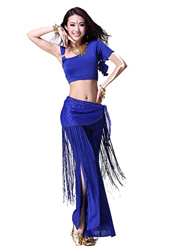 Women's Belly Dance Hip Scarf Highlights cloth With Long Tassels