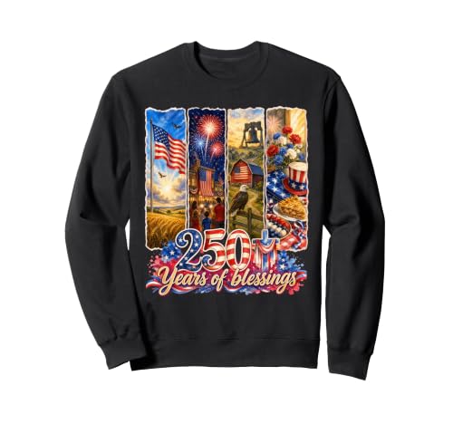 Image of 250 Years One Nation Under God Christian USA Flag Sweatshirt