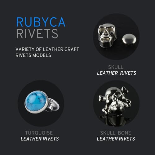 Rivets crânes tchèques blancs et strass en métal argenté RUBYCA pour customisation textile | 620 pcs - 7