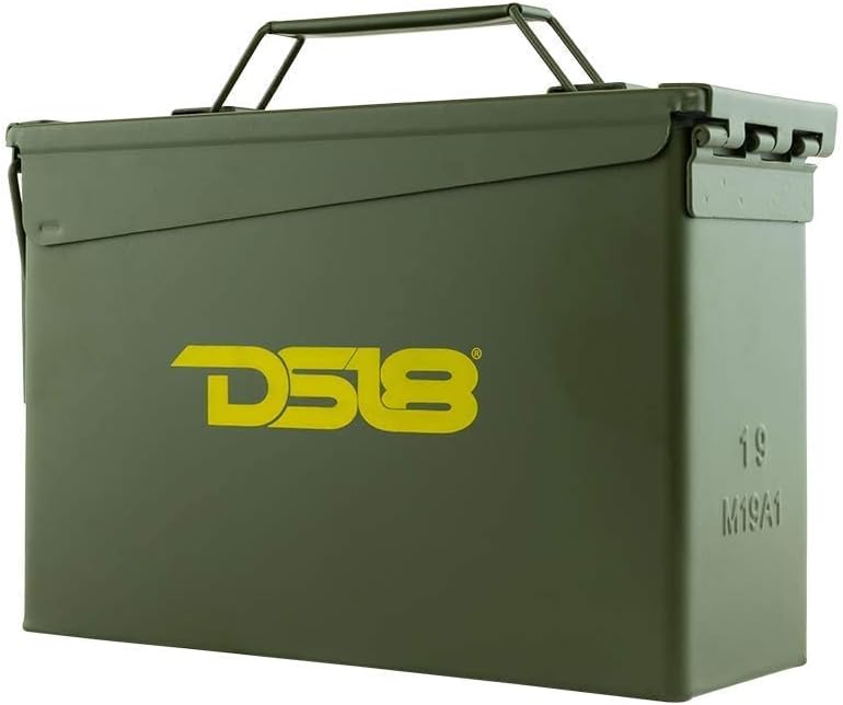 DS18 ARMYBOX Military and Army Solid Steel Ammo Case Can New Steel Tactical Waterproof 30 Caliber Ammo Box Metal OD Green Nerf Gun Ammo Storage Military Surplus Storage Container